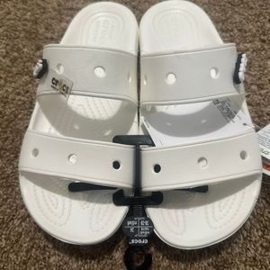 White Croc Jibbitz Sandals size 8